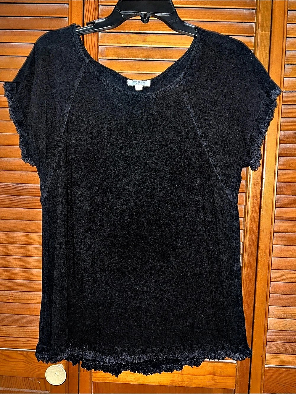 Umgee Black Lace Trim Tunic Size Small
